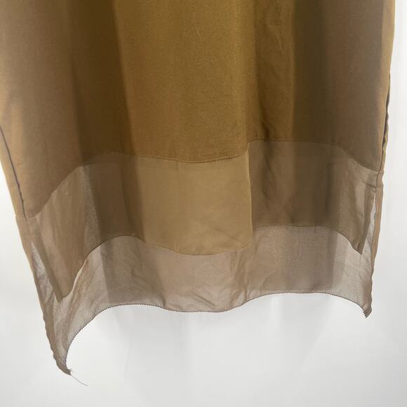 FRENCH CONNECTION Top Size Small Sheer Polly Raw Edge Hi Low Classic Capsule - Picture 6 of 8